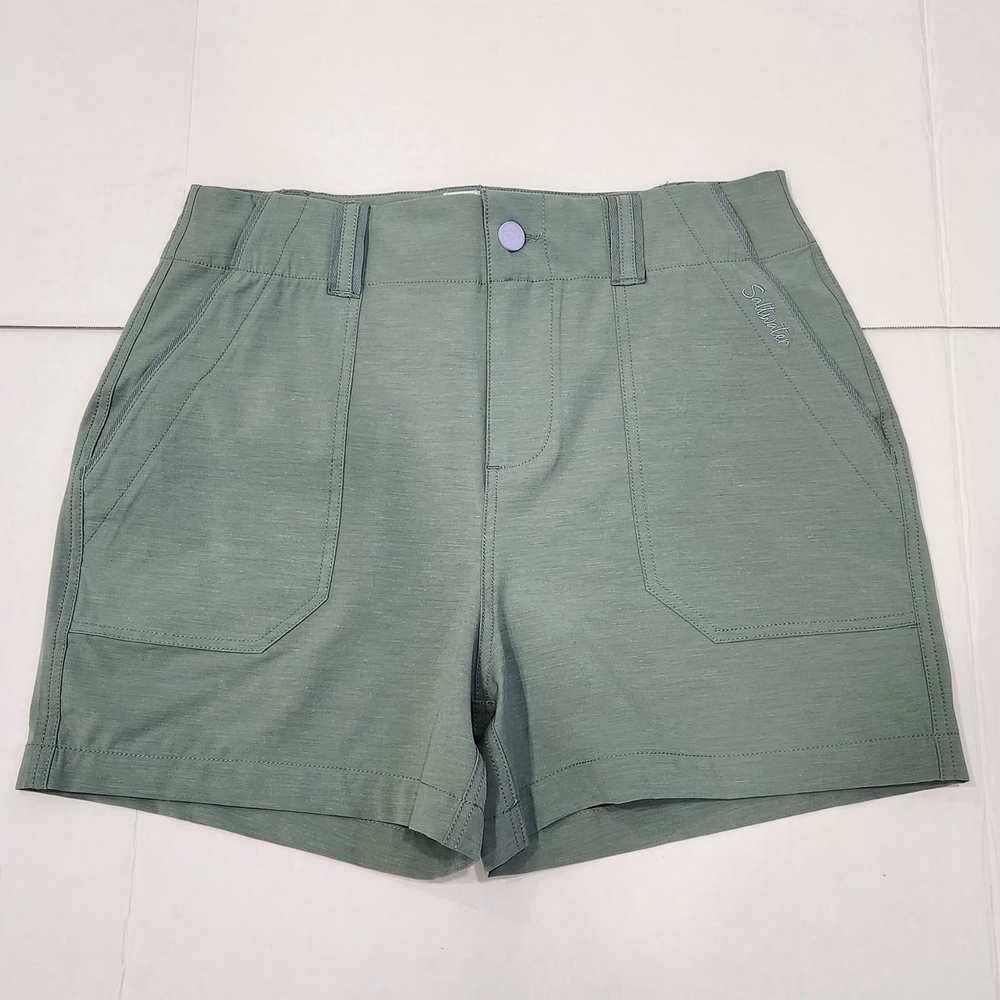Light Olive Women's Athletic Shorts with Front Pockets